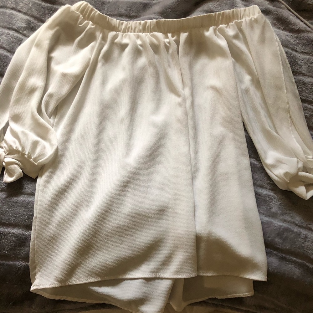Off the shoulder white top